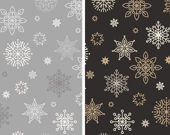 Snowflake Fabric, Silver Snowflakes on Gray or Black by Lewis and Irene Quilting Cotton Fabric, Snowflake Blender