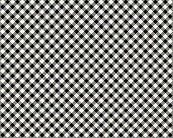 Cream and Black Gingham Fabric, Farmhouse Gingham on Red Holiday Farmhouse Plaid by Benartex Kanvas Studio Quilting Cotton Fabric 14399-91B