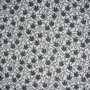 Black and White Sloths By Dear Stella Quilting Cotton Fabric, Small Print Sloths, ST-WG1985WHITE, ABC Menagerie by Wee Gallery Collection immagine 4