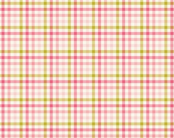 Easter Plaid Fabric, Spring Gingham Fabric, Adel in Summer Plaid in Pink by Riley Blake Quilting Cotton Fabric, Pastel Plaid Easter Fabric