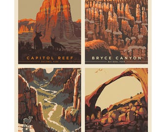 National Parks Utah Parks Pillow Panel, 36"x43" Panel by The Anderson Group for Riley Blake Designs Quilting Cotton Fabric PD13302-UTAH