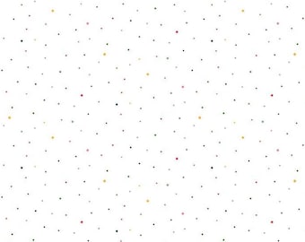 Rainbow Blender Fabric, Rainbow Dapple Dot on White by Riley Blake Designs Quilting Cotton Fabric, C645-RAINBOW
