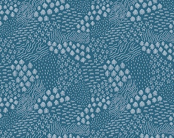 Forest Scenery Fabric, Scenery Twilight Creatures on Blue by Natàlia Juan Abelló for Riley Blake Quilting Cotton Fabric, C15363-BLUE