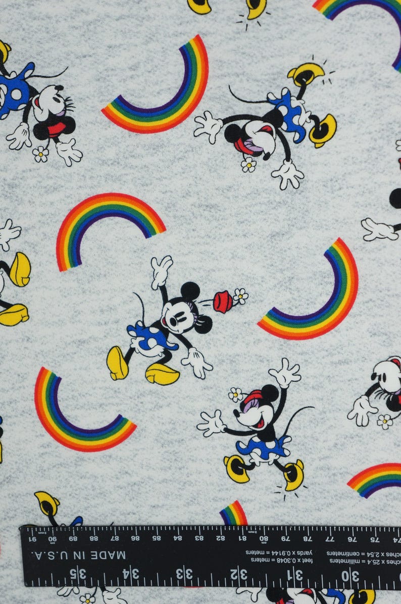 Disney Pride Minnie and Rainbows Disney Licensed Cotton Fabric image 2