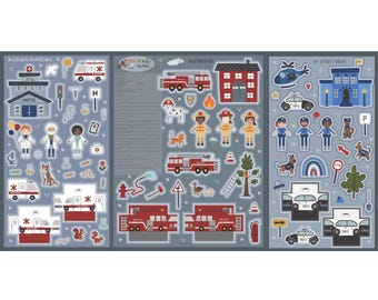 Community Helpers Felt Panel, It Takes a Village Felt Panel by Jennifer Long for Riley Blake Designs - Polyester Felt Project Sew Along