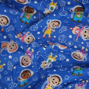 Cocomelon Fabric, Cocomelon in Space Licensed Novelty Cotton Fabric, JJ Fabric, Cody, Cece, Bella, Nico and Nina Cocomelon image 6