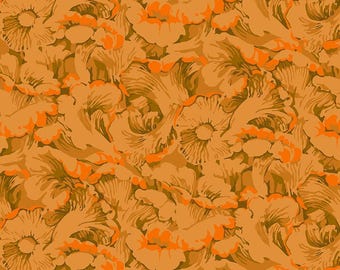 Mushroom Fabric, Chanterelle on Ochre Forage by Martha Negley for Free Spirit Quilting Cotton Fabric PWMN074.OCHRE