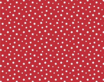 Patriotic Stars Fabric, Patriotic White Stars on Red by Benartex Quilting Cotton Fabric, Star Blender Fabric 14151B-10