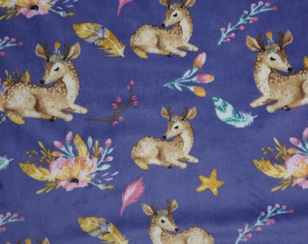 Woodland Nursery Watercolor Deer Minky Fabric