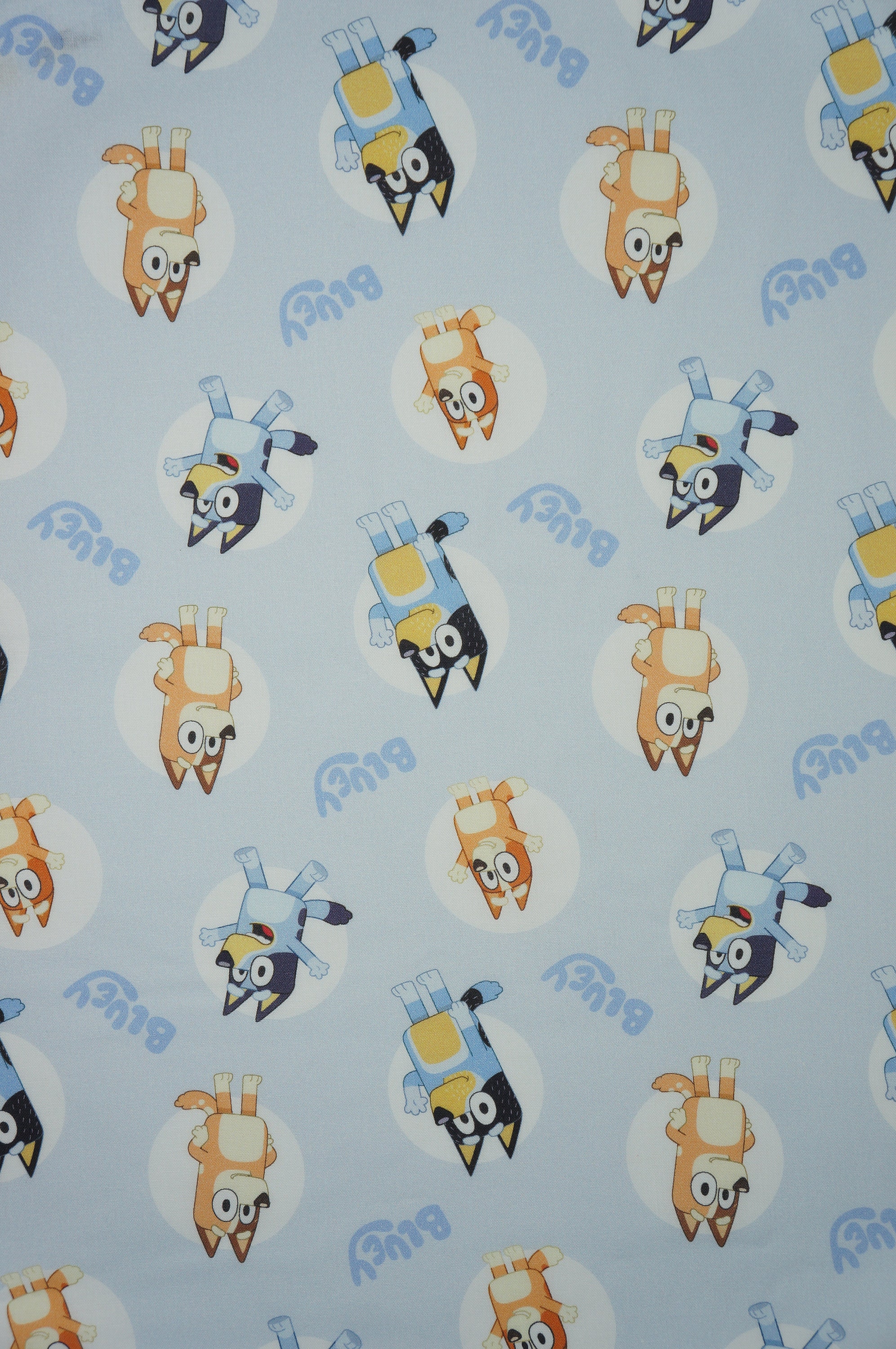 Bluey Fabric, Disney Junior Bluey and Bingo Badges on Light Blue Licensed  by Springs Creative Novelty Cotton Fabric