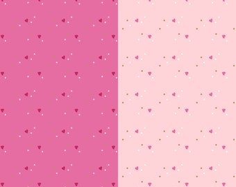 Valentine Heart Fabric, Sprinkle Hearts Super Pink or Blush Sparkle Metallic by Riley Blake Quilting Cotton Fabric, Tiny Hearts fabric