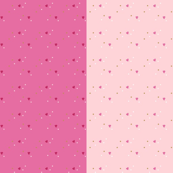 Valentine Heart Fabric, Sprinkle Hearts Super Pink or Blush Sparkle Metallic by Riley Blake Quilting Cotton Fabric, Tiny Hearts fabric