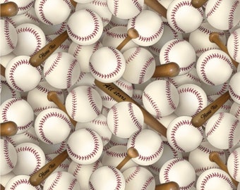 Baseball Fabric, Sports Packed Baseball by Elizabeth Studios Fabrics Quilting Cotton Fabric