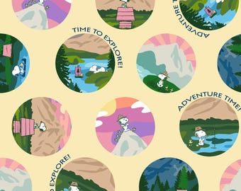 Snoopy Fabric, Snoopy Adventure Peanuts Licensed Novelty Cotton Fabric by Springs Creative 80647-A62028