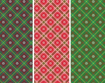 Christmas Plaid Fabric, Winter Wonder Plaid Charcoal Red or Green Riley Blake Quilting Cotton Fabric, Farmhouse Plaid Christmas Fabric