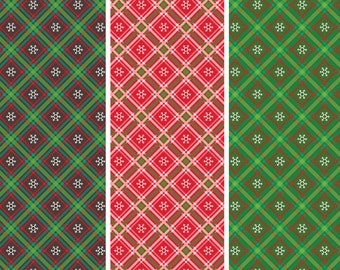 Christmas Plaid Fabric, Winter Wonder Plaid Charcoal Red or Green Riley Blake Quilting Cotton Fabric, Farmhouse Plaid Christmas Fabric