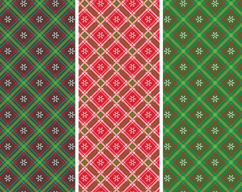 Christmas Plaid Fabric, Winter Wonder Plaid Charcoal Red or Green Riley Blake Quilting Cotton Fabric, Farmhouse Plaid Christmas Fabric