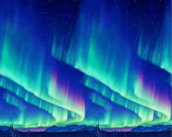 Northern Lights Wideback Fabric, Blue/Green Cosmic Flow 108" Wideback by Crazy Marie for Studio E Quilting Cotton Fabric 8458-98