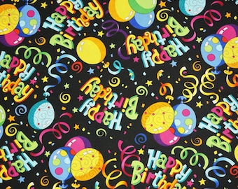 Happy Birthday Celebration Party Novelty Cotton Fabric