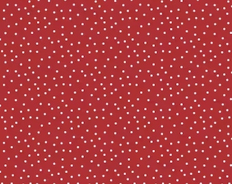 Patriotic Dots Fabric, Patriotic White Dots on Red by Wilmington Prints Quilting Cotton Fabric, Patriotic Dot Blender 40051-331