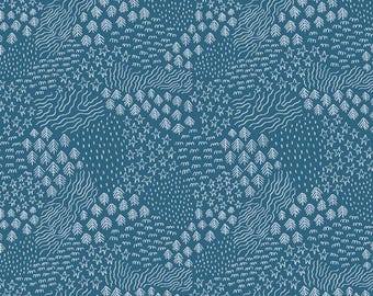 Forest Scenery Fabric, Scenery Twilight Creatures on Blue by Natàlia Juan Abelló for Riley Blake Quilting Cotton Fabric, C15363-BLUE