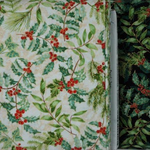 Holly Fabric, Holly and Berries on Black with Gold Metallic Accents Christmas Musical by Benartex Quilting Cotton Fabric 14028M-07B 画像 7