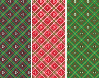 Christmas Plaid Fabric, Winter Wonder Plaid Charcoal Red or Green Riley Blake Quilting Cotton Fabric, Farmhouse Plaid Christmas Fabric