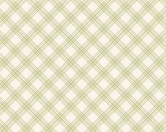 Spring Plaid Fabric, Springtime Plaid in Fern Green on Cream by Riley Blake Quilting Cotton Fabric, Easter Plaid, Spring Plaid