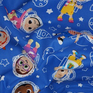 Cocomelon Fabric, Cocomelon in Space Licensed Novelty Cotton Fabric, JJ Fabric, Cody, Cece, Bella, Nico and Nina Cocomelon image 5