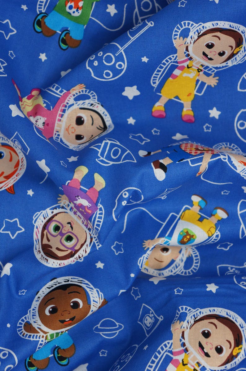 Cocomelon Fabric, Cocomelon in Space Licensed Novelty Cotton Fabric, JJ Fabric, Cody, Cece, Bella, Nico and Nina Cocomelon image 5