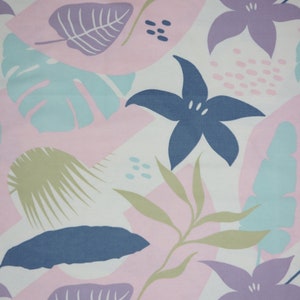 Tropical Leaves and Flowers Nursery Cotton Flannel Fabric