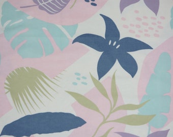 Tropical Leaves and Flowers Nursery Cotton Flannel Fabric