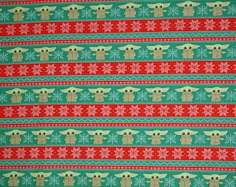 Mandolorian Grogu Sweater Licensed Star Wars Christmas Novelty Cotton Fabric