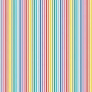 Rainbow Stripe Fabric, Rainbow 1/8&quot; Stripe on White by Riley Blake Designs Quilting Cotton Fabric, C495-RAINBOW
