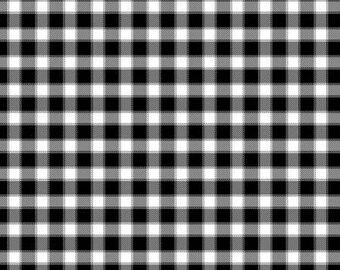 Buffalo Check Fabric, Black and White 1/2" Buffalo Check Plaid by Timeless Treasures Quilting Cotton Fabric, Farmhouse Gingham, CD2929-BLACK