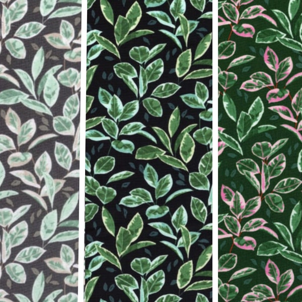 House Plant, Patio Plants Leaves, Wishwell Robert Kaufman Quilting Cotton Fabric