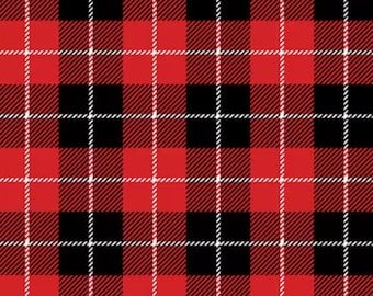Christmas Plaid Fabric, Christmas Plaid Fabric, Red Holiday Plaid by Fabric Editions, Inc Novelty Cotton Fabric, 19844-RED