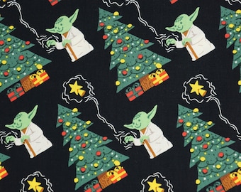 Yoda Star Wars Force Trims the Christmas Tree Licensed by Camelot Fabrics Quilting Cotton Fabric