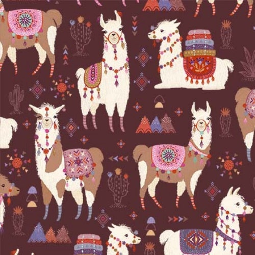 Llama Fabric Llama Fiesta Llama Llove by Michael Miller Etsy