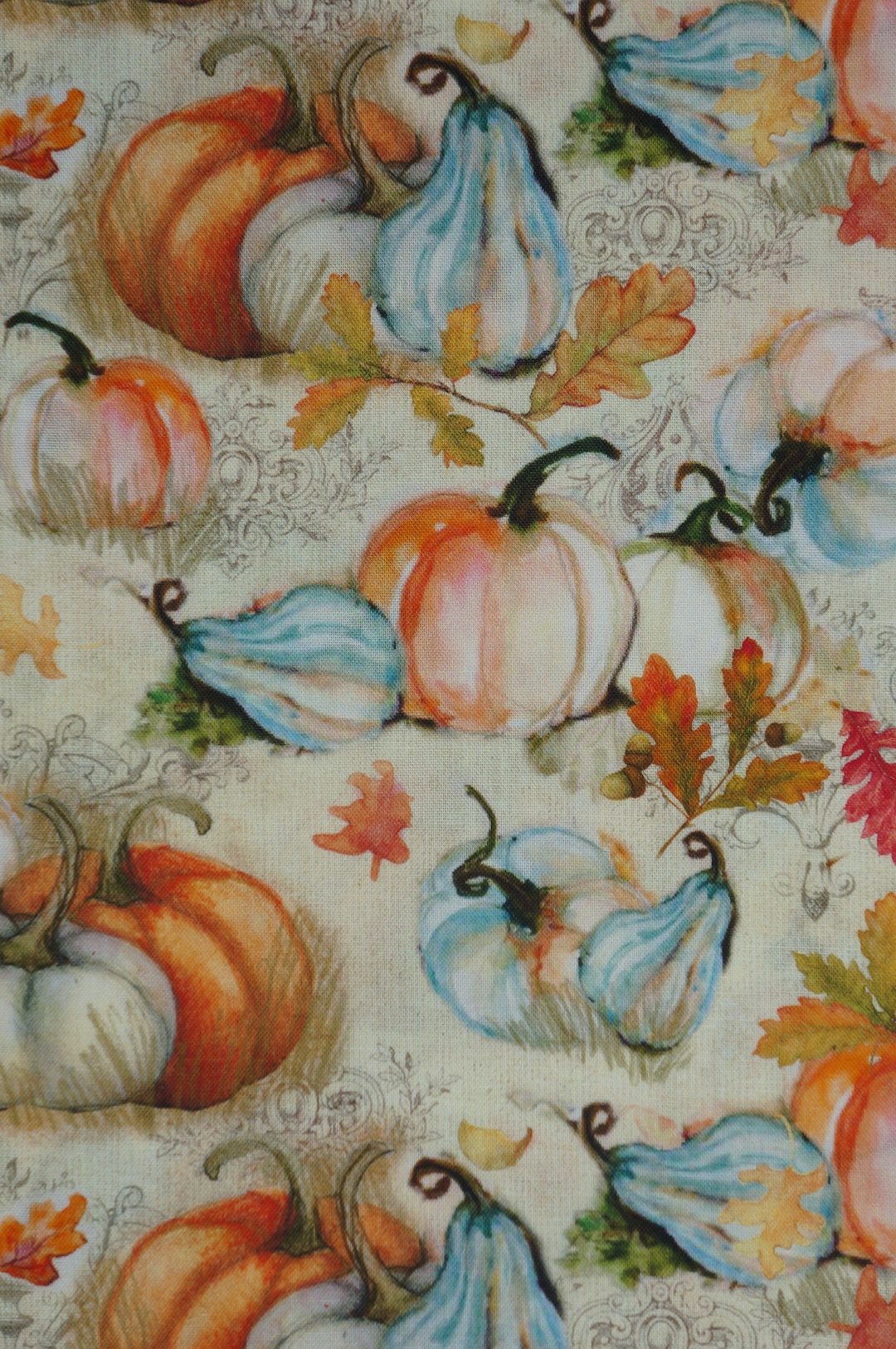 Fall Pumpkin Fabric, Pumpkins and Gourds Harvest by Susan Winget ...