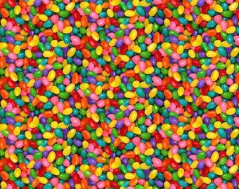 Jellybean Fabric, Realistic Jelly Beans from the Spring Treats Collection by Timeless Treasures Quilting Cotton Fabric, CD3397-MULTI