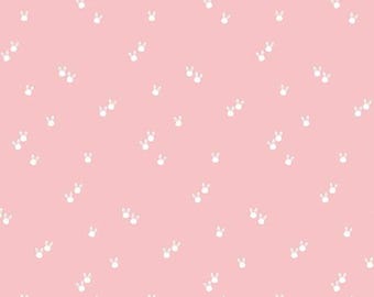 Pink Easter Bunnies Blender Fabric, White Bunnies on Light Pink Seasonal Basics by Riley Blake Designs Quilting Cotton Fabric C656-PINK
