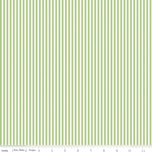 Green Stripe Fabric, Green 1/8" Stripes on White by Riley Blake Designs Quilting Cotton Fabric, St Patricks Day Stripe Fabric C495 GREEN