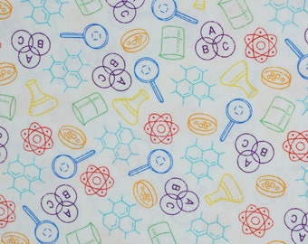 Colorful Chemistry Lab It's Elementary Collection by Windham Fabrics Quilting Cotton Fabric