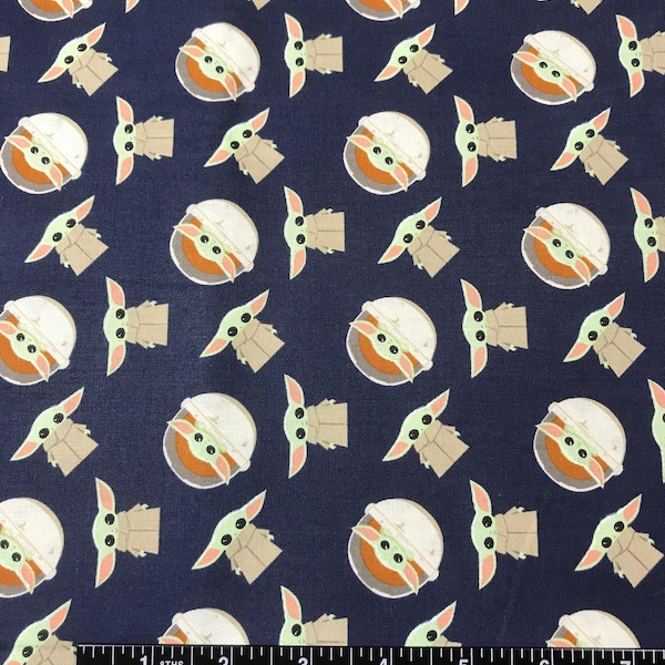 Baby Yoda The Child  Grogu Star Wars Mandalorian Licensed Cotton Fabric