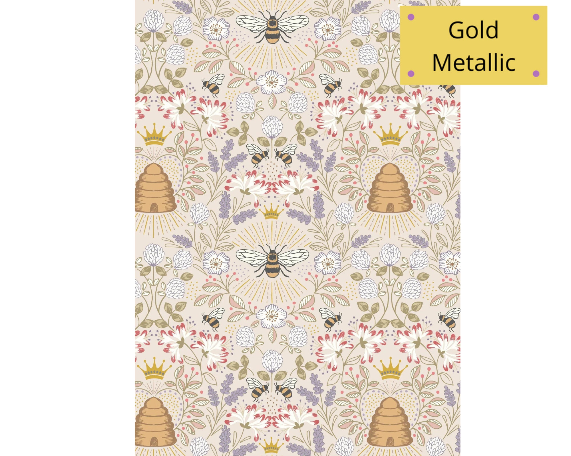 Honey Bee with Hive and Flowers Honey Bee by Lewis & Irene Quilting