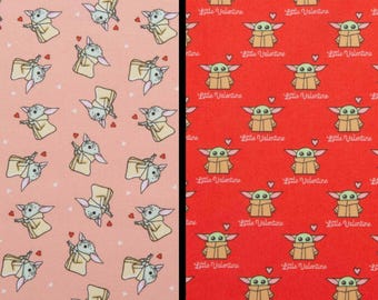 Baby Yoda, Grogru, The Child and Hearts, Star Wars Valentine's Day Licensed by Camelot Novelty Cotton Fabric