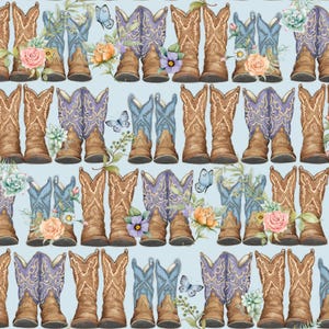 Cowboy Boots Fabric, Highland Ranch Dusty Boots by Susan Winget for Springs Creative Novelty Cotton Fabric, 81427-506028