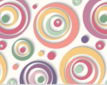 Geometric Fabric, Tertiary Rings & Dots Another Dimension by Funny Girl for Studio E Quilting Cotton Fabric 8677-107