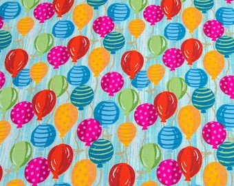 Balloon Fabric, Happy Birthday Balloon Novelty Cotton Fabric, Happy Birthday Fabric, Party Fabric